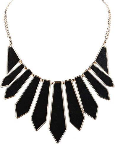 HSWE بريق طوق قلادة للنساء بيان مريلة قلادة هندسية شيفرون قلادة قلادة لحفل الزفاف in Kuwait