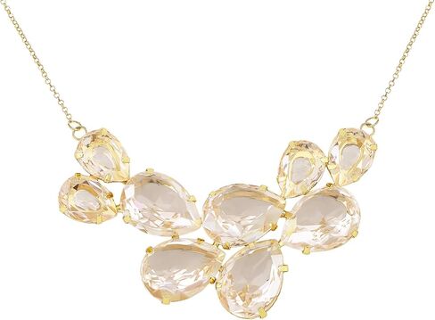 Alilang Rose Gold Champagne Tone Crystal Teardrop Cluster Chunky Statement Bib Pendant Necklace in Kuwait