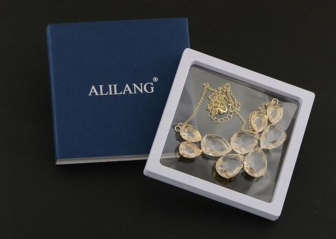 Alilang Rose Gold Champagne Tone Crystal Teardrop Cluster Chunky Statement Bib Pendant Necklace in Kuwait