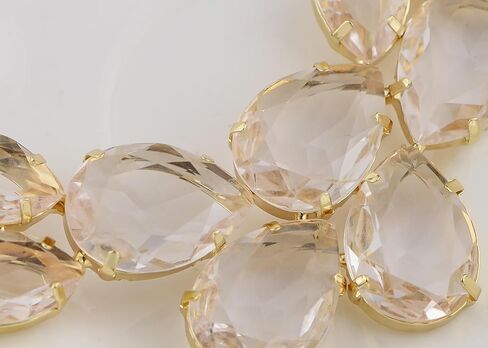 Alilang Rose Gold Champagne Tone Crystal Teardrop Cluster Chunky Statement Bib Pendant Necklace in Kuwait