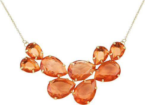 Alilang Rose Gold Champagne Tone Crystal Teardrop Cluster Chunky Statement Bib Pendant Necklace in Kuwait