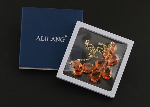 Alilang Rose Gold Champagne Tone Crystal Teardrop Cluster Chunky Statement Bib Pendant Necklace in Kuwait