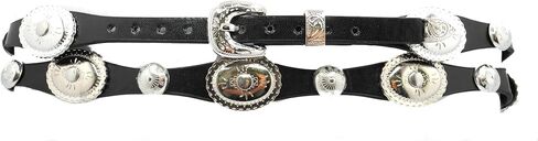 Western Hatband -Black Leather- Silver Conchos in Saudi Arabia