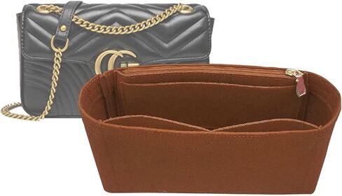 Lckaey Purse Organizer Insert Bag for marmont insert Matelasse Shoulder Single pack Organizer With zipper 2000Ablack-S in Saudi Arabia