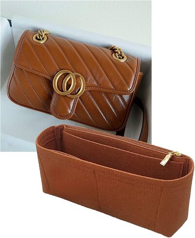Lckaey Purse Organizer Insert Bag for marmont insert Matelasse Shoulder Single pack Organizer With zipper 2000Ablack-S in Saudi Arabia