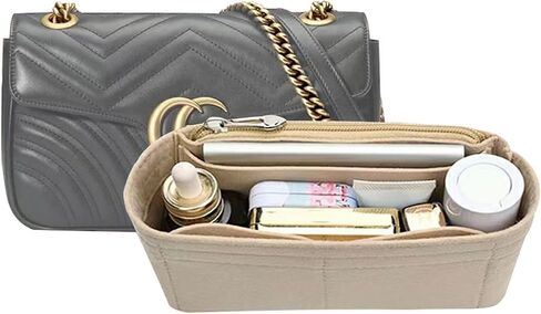 Lckaey Purse Organizer Insert Bag for marmont insert Matelasse Shoulder Single pack Organizer With zipper 2000Ablack-S in Saudi Arabia