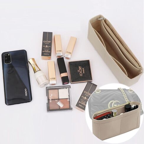 Lckaey Purse Organizer Insert Bag for marmont insert Matelasse Shoulder Single pack Organizer With zipper 2000Ablack-S in Saudi Arabia