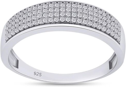 SAVEARTH DIAMONDS 1/3 Carat Round Cut Lab Created Moissanite Diamond Men's Wedding Band Ring In 14K Gold Plated 925 Sterling Silver Jewelry (G-H Color, VVS1 Clarity, 0.33 Cttw) in Saudi Arabia