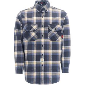 BOCOMAL FR Shirts for men Flannel Plaid 8.5oz Heavyweight Fire Retardant/Flame Resistant welding Jacket
