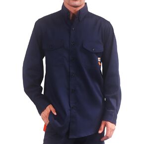 VATRENUS FR Shirts for Men 6.5oz Button Down Flame Resistant 100% Cotton Men's Pre-Washed Fire Retardant Work Shirt in Saudi Arabia