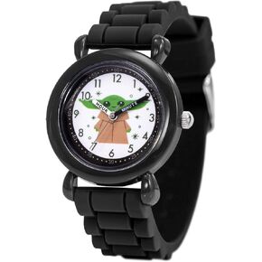 STAR WARS The Mandalorian Kids' Plastic Time Teacher Analog Quartz Silicone Strap Watch
