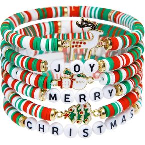Artlunar 6 Pack Cute Xmas Bracelets for Women Teen Girls as Party Gifts