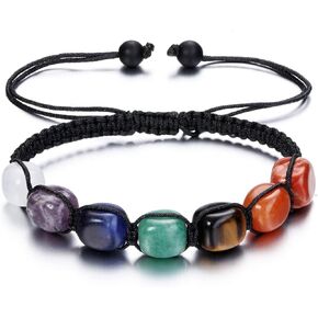 Jovivi 7 Chakra Reiki Healing Crystals Stretch Bracelet Natural Gemstone Energy Balancing Yoga Beads Bracelet for Women Braided Rope/Elastic String in Kuwait