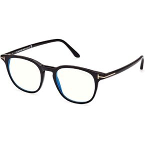 Tom Ford Eyeglasses FT 5832 -B 001 Shiny Black, t Logo/Blue Block Lenses in Saudi Arabia