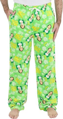 سراويل بيجامة عيد الميلاد للرجال من Elf the Movie - ملابس مريحة مصنوعة من الصوف مطبوع عليها بالكامل Buddy the Holiday in Kuwait
