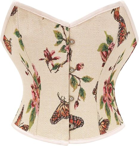YUNAR المرأة حمالة خمر الفيكتوري الأزهار طباعة عصر النهضة كورسيه فوقي للنساء in Kuwait