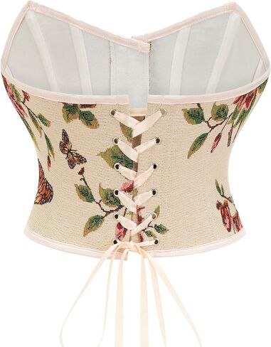 YUNAR المرأة حمالة خمر الفيكتوري الأزهار طباعة عصر النهضة كورسيه فوقي للنساء in Kuwait
