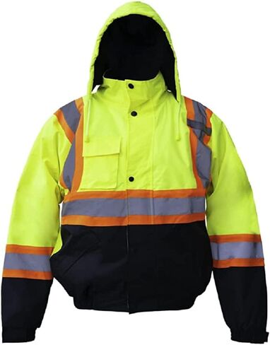 سترة/سترة بريميوم عالية الوضوح Hi Vis مقاومة للماء مبطنة بالصوف من Just In Trend مع غطاء رأس قابل للفصل in Kuwait