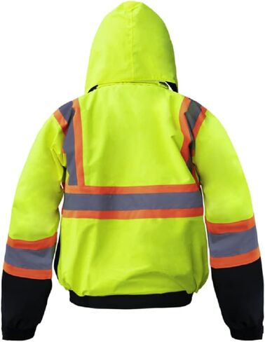 سترة/سترة بريميوم عالية الوضوح Hi Vis مقاومة للماء مبطنة بالصوف من Just In Trend مع غطاء رأس قابل للفصل in Kuwait