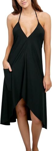 Pinup Doll Clearance Women's Spaghetti Strap Backless Sleeveless with Pocket, Casual Boho V Neck, Sundress to Cocktail Dress in Saudi Arabia
