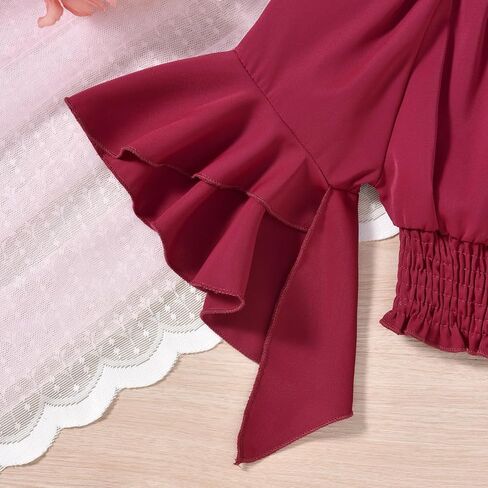 MINIFEIKO Girls 2 Piece Outfits Solid Off Shoulder Short Sleeve Elastic Tops and Striped Shorts Sets in Saudi Arabia