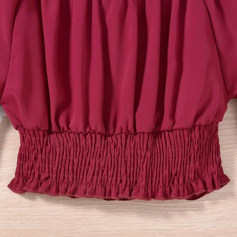 MINIFEIKO Girls 2 Piece Outfits Solid Off Shoulder Short Sleeve Elastic Tops and Striped Shorts Sets in Saudi Arabia
