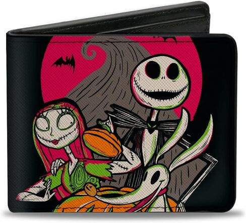 Disney Wallet, Bifold, Disney 100 Nightmare Before Christmas Characters Pumpkin Pose, Vegan Leather in Saudi Arabia
