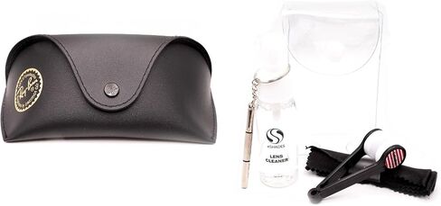 Ray-Ban Black Medium Sunglass Eyeglass Case + Bundle with eSHADES Luxury Eyewear Kit in Saudi Arabia
