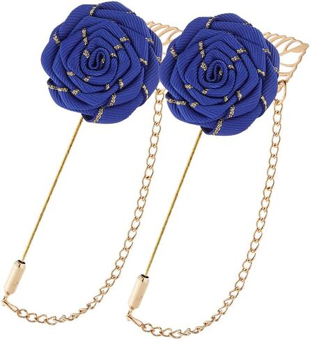 Rose Flower Lapel Pin for Men Brooch Rose Flower Suits Brooches Collar Gold Leaf Tassel Pin Wedding Lapel Flower Pin Rose for Men in Saudi Arabia