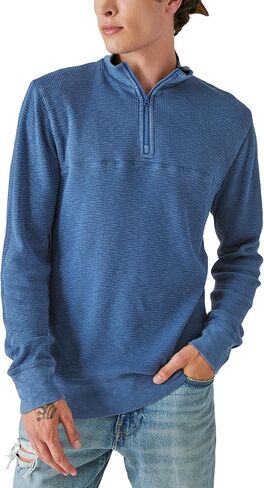 Lucky Brand Men's Garment Dye Thermal Mock Half Zip in Saudi Arabia