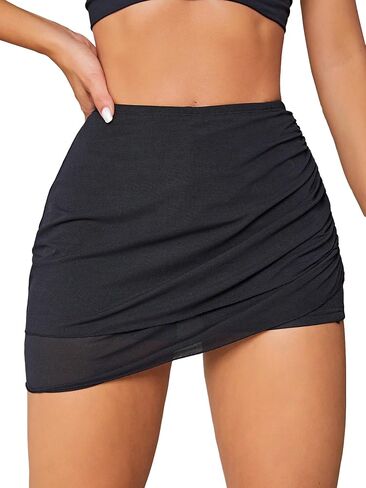 Cozyease Women's Ruched Side Basic Sports Skort High Waisted Athletic Golf Skort Skirts in Saudi Arabia