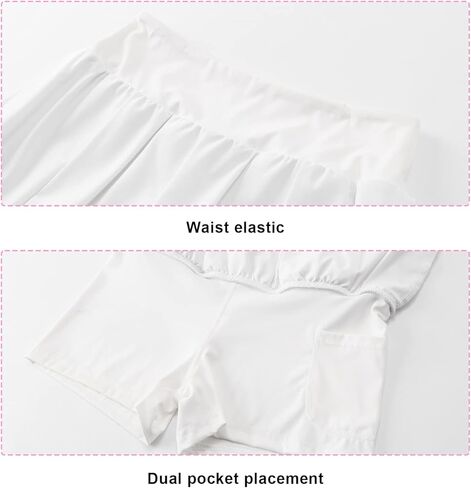 تنانير التنس النسائية من CuteStreet، تنانير رياضية مطوية مع جيوب، تنانير للجري، تنانير رياضية للتنس in Kuwait