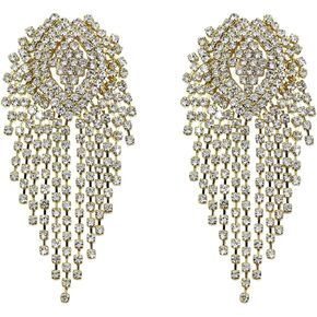 MINGSEECESS Women Reusable Gold Metal Silicone Pasties Bra Sexy Breast Petals Self Adhesive Nipple Covers with Tassel