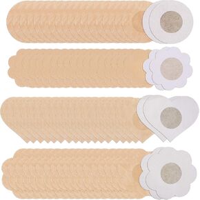 Tugaizi 80 قطعة من أغطية الحلمات للاستعمال مرة واحدة، أغطية للثدي بتلات الثدي، لاصقة مريحة من بتلات الساتان للنساء، بيج in Kuwait