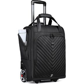 Carry-On Underseat Luggage with Wheels,18 inch Carry-on Luggage for Airlines,Underseat Lightweight Suitcase for Women,Softside Overnight Luggage for Business Travel