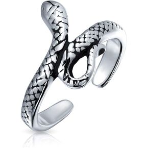 Bling Jewelry Garden Insect Nature Filigree Butterfly,Snake, Lizard, Lucky Red Ladybug Midi Band Toe Ring For Women Teens Oxidized .925 Silver Sterling Adjustable