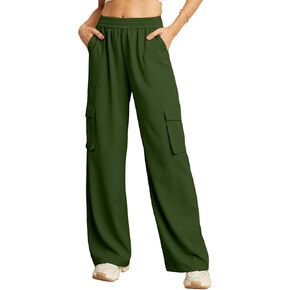 GRECERELLE Cargo Pants Women High Waisted Casual Wide Leg Womens Cargo Pants Baggy Y2K Cargos Pants with Pockets