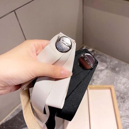 JKQBUX Long Ribbon Bow Tie Brooches for Girl Women Fashion jabot collar brooch pins Crystal Pre-Tied Neck Tie Shirt Corsage Bow Brooche Pin in Kuwait