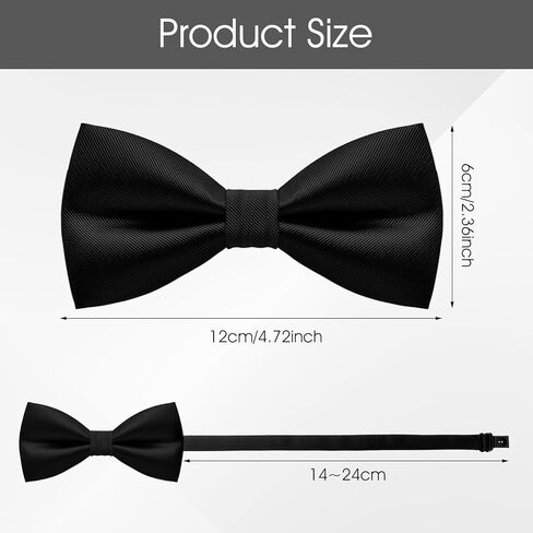 WY LIGHTING LEVEL Bow Tie Pre-Tie Style Bowtie, Mens Classic Bowtie for Wedding Formal Events, Solid Vintage Tuxedo Bow Ties in Kuwait