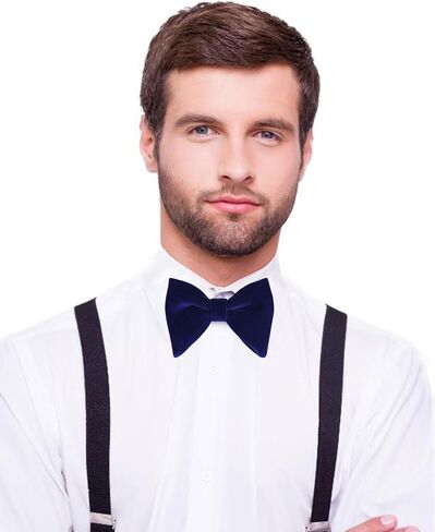 Mantieqingway Velvet Bow Ties for Men Adjustable Oversized Pre-tie Bowtie Cufflink Pock Square Set Tuxedo Big Bowties in Kuwait