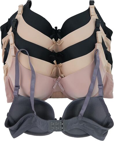 مجموعة ToBeInStyle النسائية المكونة من 6 حمالات صدر مبطنة بأنماط متنوعة مقاس كوب - A إلى DDD in Kuwait