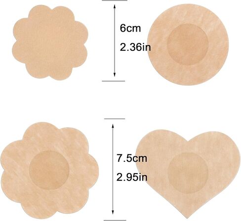 Tugaizi 80 قطعة من أغطية الحلمات للاستعمال مرة واحدة، أغطية للثدي بتلات الثدي، لاصقة مريحة من بتلات الساتان للنساء، بيج in Kuwait