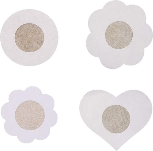 Tugaizi 80 قطعة من أغطية الحلمات للاستعمال مرة واحدة، أغطية للثدي بتلات الثدي، لاصقة مريحة من بتلات الساتان للنساء، بيج in Kuwait