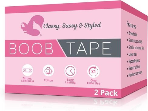 Boobtape- 2 Rolls of the Best Boob Tape Ultimate Strapless Look and Breast Lift in Saudi Arabia