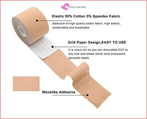 Boobtape- 2 Rolls of the Best Boob Tape Ultimate Strapless Look and Breast Lift in Saudi Arabia