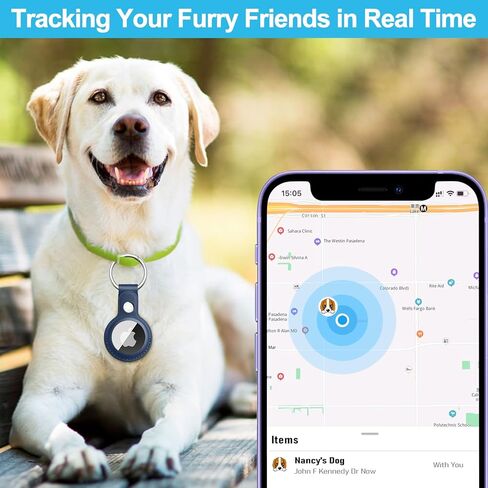 Meliya 4 Pack Air Tag Keychain for Apple Airtags Holder, Leather Airtags Case Tracker Cover, Airtag Key Ring Compatible with Apple AirTag (Black+Brown+Navy Blue+Green) in Kuwait