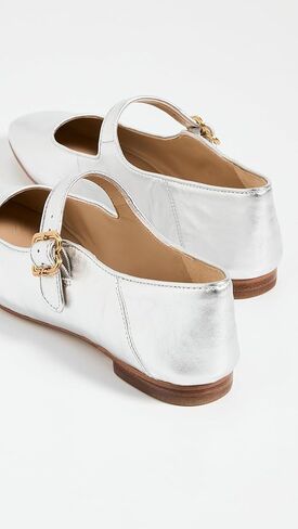 حذاء نسائي مسطح من Sam Edelman، Michaela Mary Jane، فضي ناعم، 7 متوسط ​​أمريكي in Kuwait