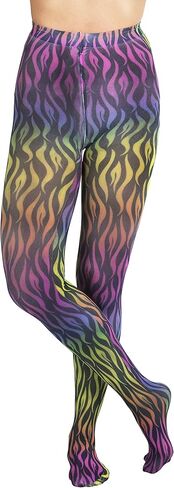 ToBeInStyle Women’s Vibrant Multicolor Animal Print Pantyhose Assorted Hosiery in Kuwait