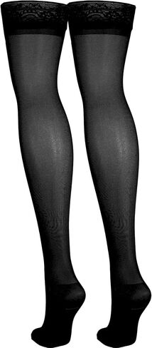 NuVein Sheer Compression Stockings for Women Fashion Silky Sheen Denier Thigh High in Kuwait