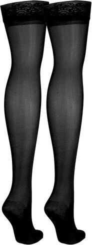 NuVein Sheer Compression Stockings for Women Fashion Silky Sheen Denier Thigh High in Kuwait